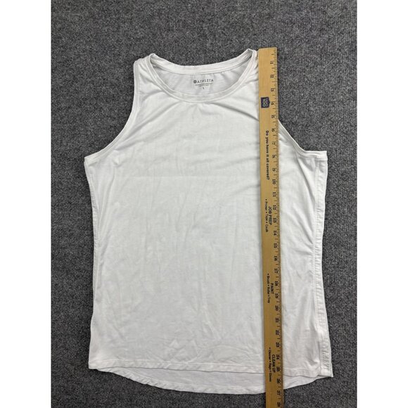 Athleta Tank Top Womens Large White High Neck Racerback Athletic Workout Gym - Picture 4 of 6